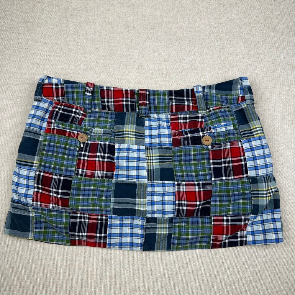 American Eagle Patchwork Plaid Mini Skirt Cotton … - image 2